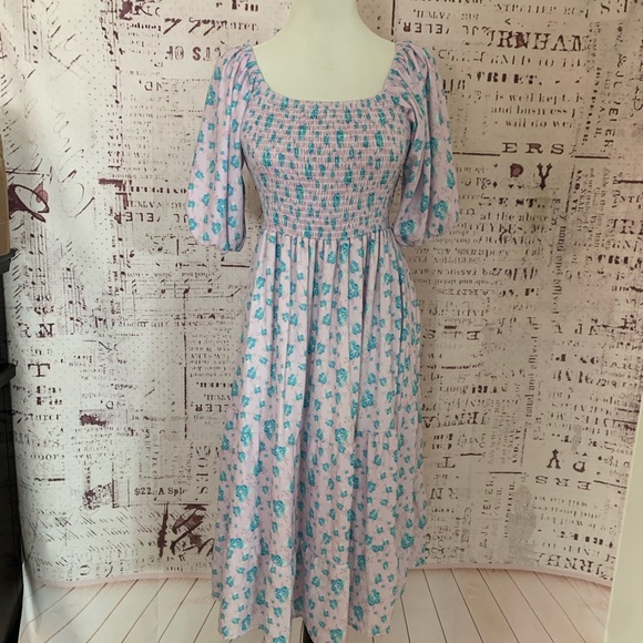 Floral low back smock midi dress - Picture 7 of 11